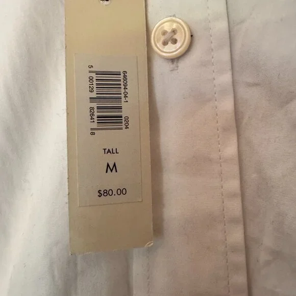 Banana Republic Relaxed Fit Washed Cotton Poplin Shirt. Ize Medium Tall.  NWT - Picture 6 of 7